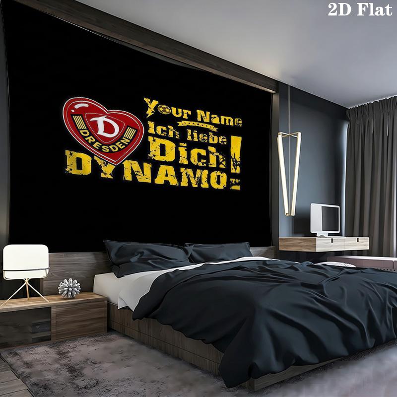 Dynamo Dresden Custom Name Wall Tapestry Aesthetic Wall Hanging Printed Fabric Blanket Decorative Tapestries for Bedroom Living Room Home Decor