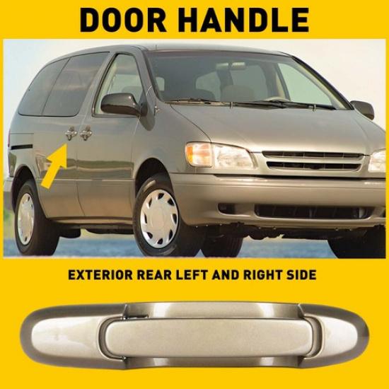 Rear Sliding Beige Door Handle Passenger Or Driver Side For Sienna Toyota 98-03