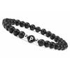 Black White Stone 26 Letters Bracelet Handmade DIY for Women Men Couple Jewelry Friendship Lucky Bead Elastic Bracelet Kids Gift