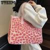 Large Capacity Printed Zipper Canvas Bag Women's Casual Fashion Tote Bags Simple Versatile Commuter Summer Beach Bags