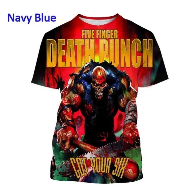 Новая футболка в стиле поп-метал с 3D принтом Five Fingers Death Punch, модная мужская одежда в стиле хип-хоп, Harajuku, унисекс, футболка большого размера, топы