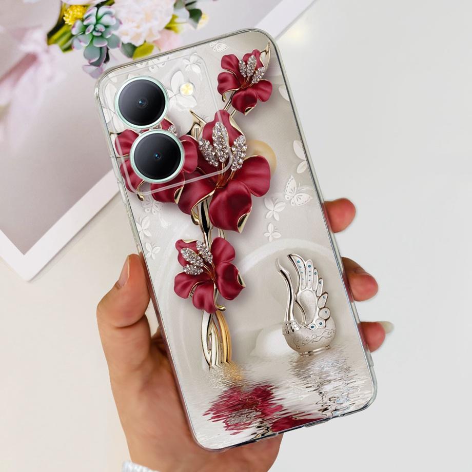 Чехол для Vivo Y78 Vivo Y78 Plus 5G Мягкий ТПУ Силиконовый Capa Coque Для Vivo V29 Lite V2244 Задняя Крышка Милый Кот Мультяшный Девичий Etui