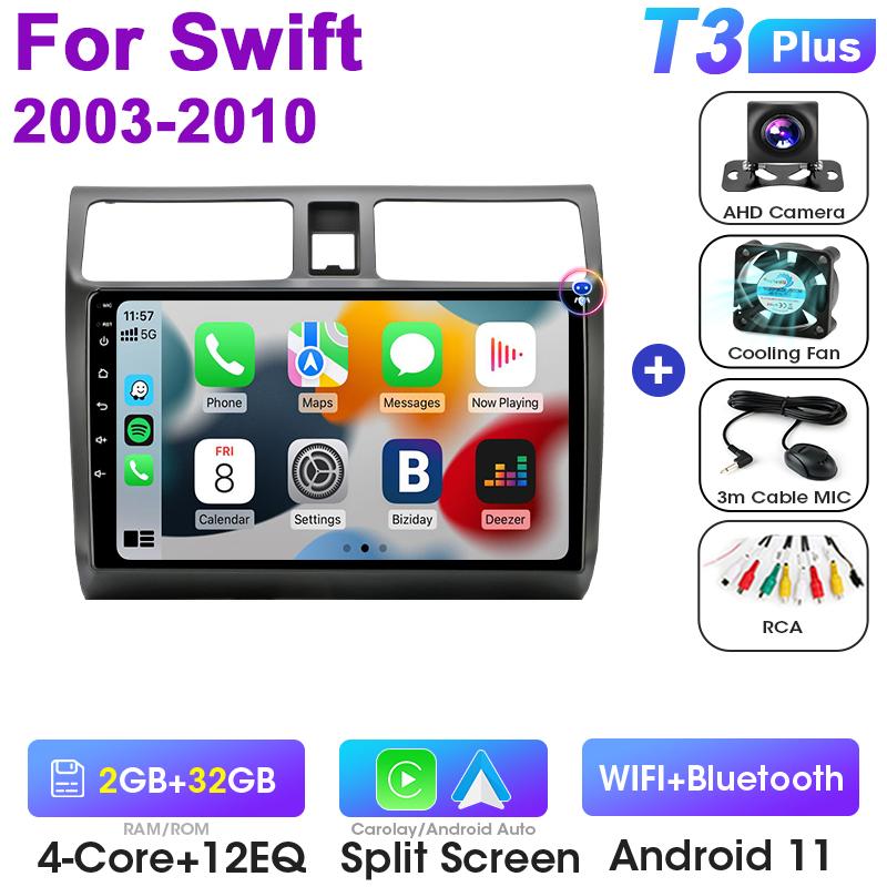 Android 12 Автомобильное радио для Suzuki Swift 2003 - 2010 2 Din GPS-навигация Carplay Auto Stereo интеллектуальные системы Smart Autoradio