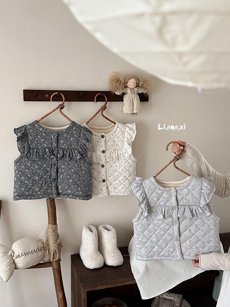88330 Детский стеганый хлопковый жилет на осень/зиму - Новинка 2025 Теплая куртка без рукавов для мальчиков и девочек