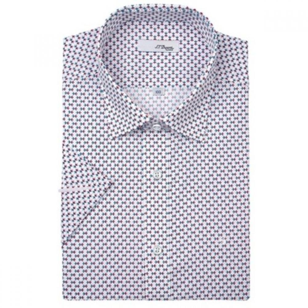 S.t. Dupont Men Fish Motif Print Short Sleeve Slim Fit Shirt Se6mm21hs252smi