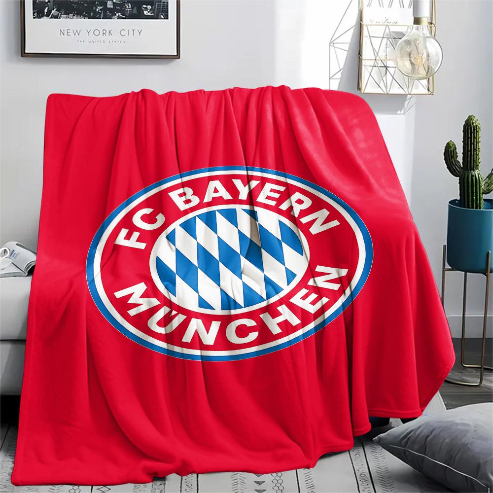 1 шт. Фланелевое одеяло с принтом ФК «Бавария Мюнхен», Высококачественное, для всех сезонов, Декор для дома, Тепло и уют, Идеально для рождественских подарков