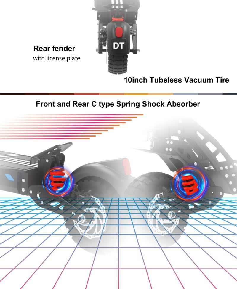 Взрослый электрический самокат DriveTron DT10, 31 миля в час, двойные дисковые тормоза + EABS, двойная пружинная подвеска, NFC, 48 В 15,6 Ач 1000 Вт