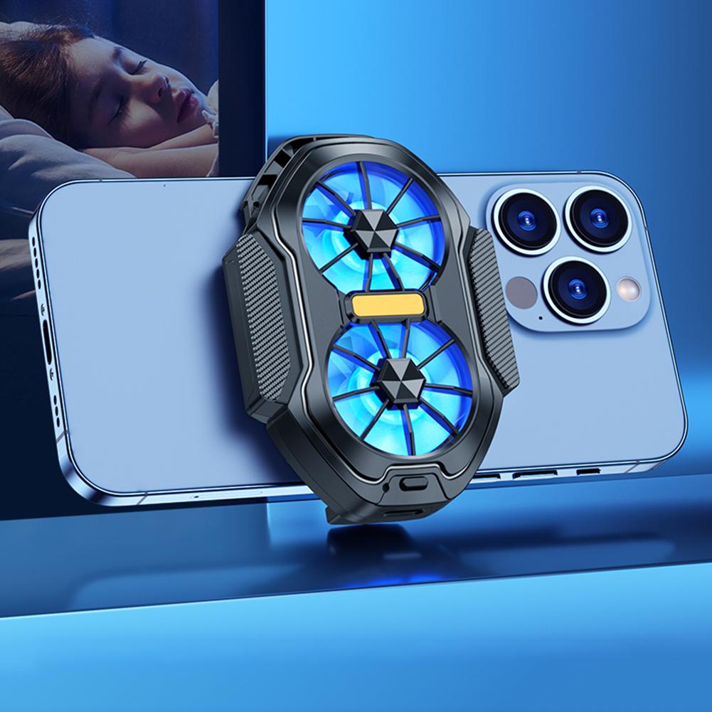 Двойной вентилятор для мобильного телефона, кулер, подключаемый/перезаряжаемый, игровой радиатор, охлаждение воздухом Type-C для Android IOS, кулер для игры PUBG