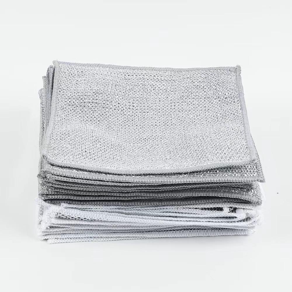 Двустороннее кухонное полотенце из серебряной проволоки: Альтернатива стальной вате для чистки антипригарных кухонных поверхностей.
