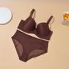 Large Breasts Make You Look Smaller and Prevent Sagging Plus-size Gathered Breathable Full-cup Bra Set with Light and Comfortable Panties.