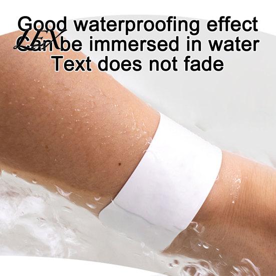 Thermal Label Printable Wristbands 200 Pcs Paper for Events, Barcode Print Self-Adhesive Exhibition Entry Wristband, Sensitive Disposable DIY QR Code