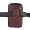 Men's Genuine Leather Waist Pack Bag Double Zipper Cell Mobile Phone Case Coin Purse Pocket Pouch