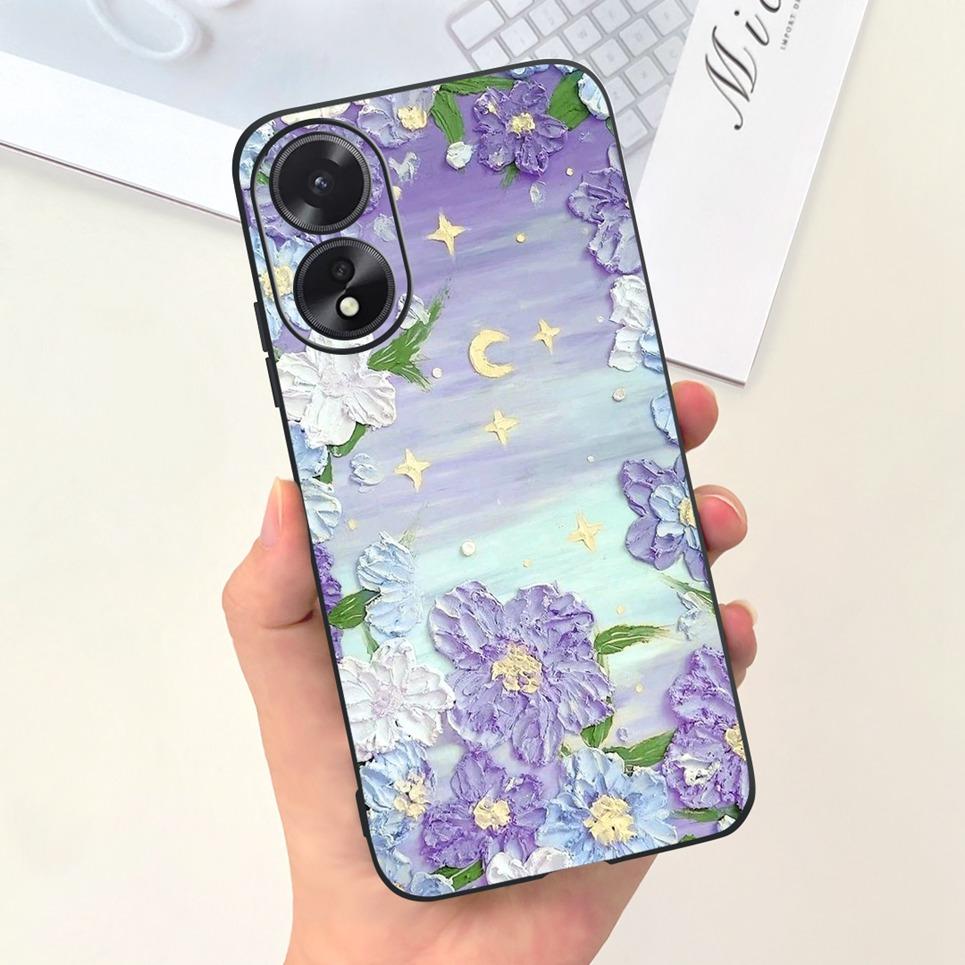 Чехол для телефона OPPO A17 A17K Цветок Астронавт Мягкий Силиконовый Матовый Чехол Для Coque OPPOA17 OPPOA17K A 17 17K Fundas Ударопрочный