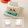Коробка для салфеток с улыбающимся лицом, милый держатель для салфеток с пружинным механизмом, прямоугольный футляр для салфеток, крышка для коробки салфеток, диспенсер для салфеток для спальни, ванной комнаты, автомобиля