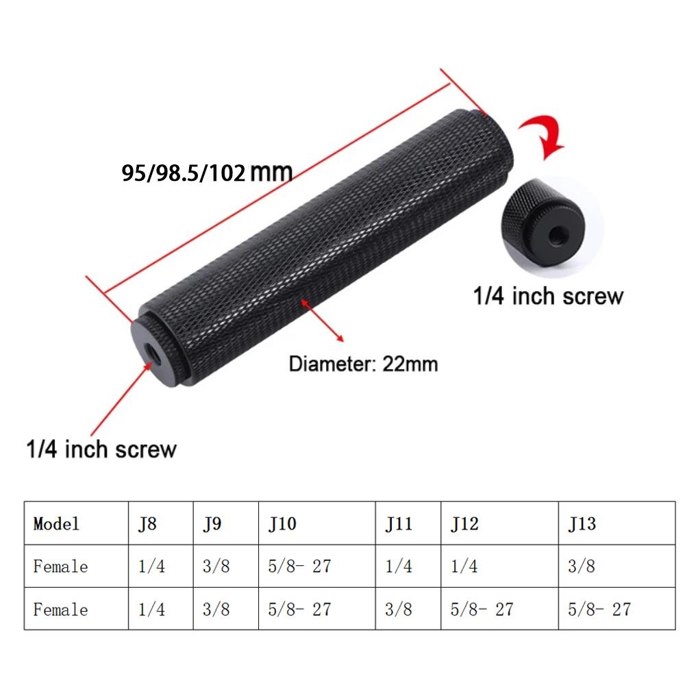 Multi‑Thread Extension Rod 1/4 3/8 5/8‑27 Female Thread Adapter Aluminum Microphone Handle for Tripod Mic Holder DSLR Camera Photography Shooting
