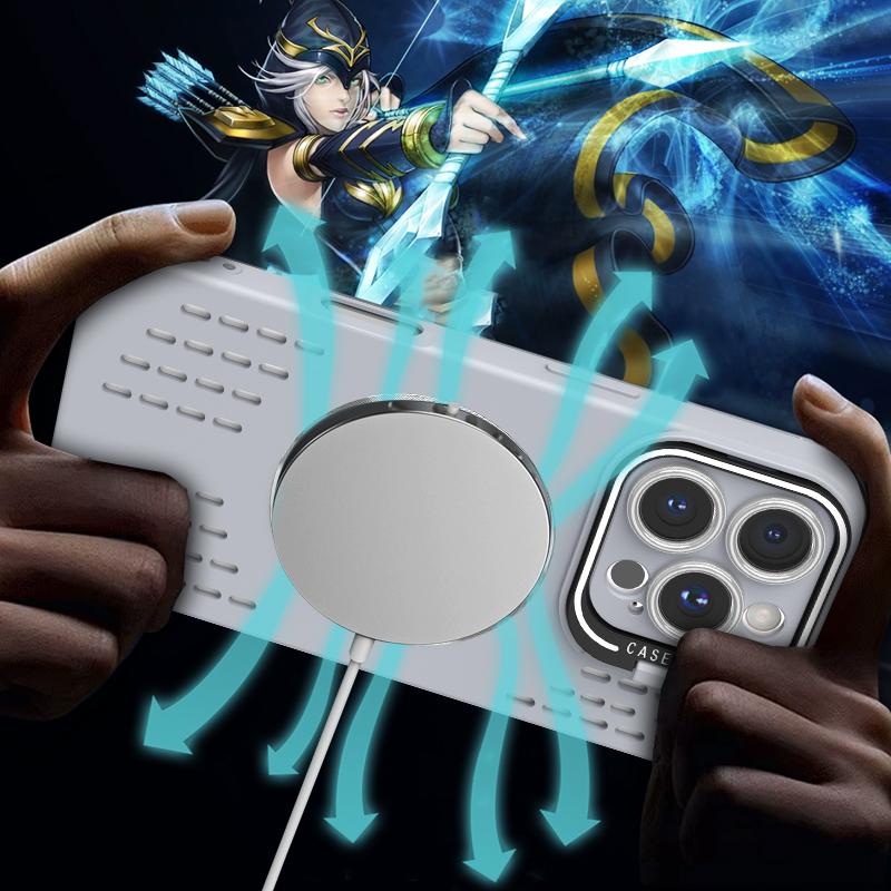 Охлаждающий термоотводящий магнитный чехол для Magsafe для iPhone 16 14 15 13 12 11 Pro Max Сетчатый дышащий Grid Матовый жесткий PC чехол