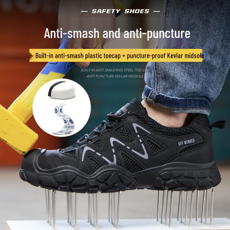 Unisex Lightweight Safety Shoes: Anti-Smash, Anti-Puncture, Insulation, Breathable, Odor-Resistant Protection for Cross-Border Labor.