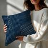 Pattern Sashiko Embroidery  Indigo Dye Textures Cushion Cover Patterned Cushion Cover Romantic  Cozy Home Sofa Decoration