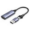 Адаптер Ugreen CM489 HDMI (мама) на USB-A/USB-C (папа), серый