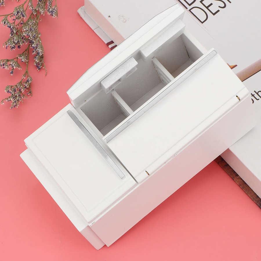 1/12 кукольный домик миниатюрная кухня белый деревянный холодильник морозильник для кукол спальня гостиная аксессуары детские игрушки