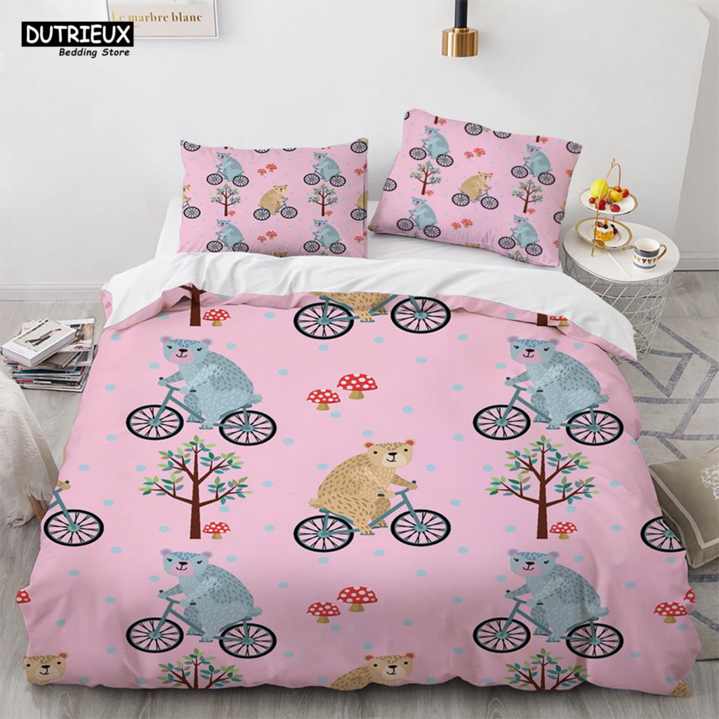 Lovely Cartoon Sloth Bedding Set Light Green Bedclothes Single Double Queen Twin Full Size Duvet Cover Set Kids Child Bed Linen