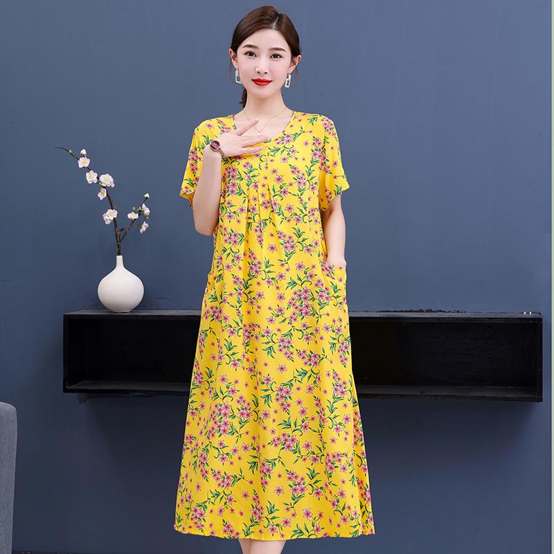 Винтажное длинное платье для женщин, элегантные летние платья с коротким рукавом