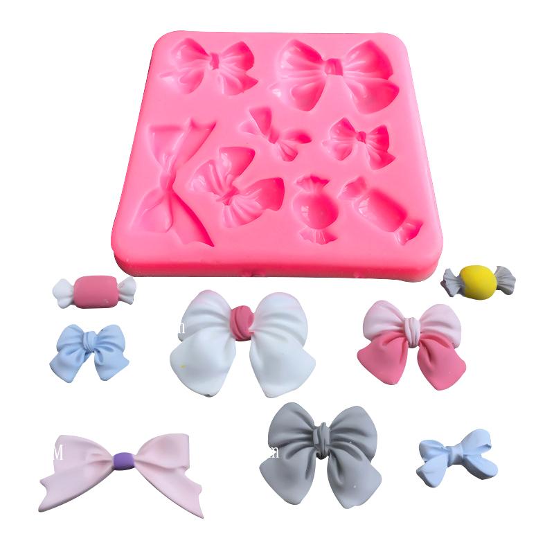 1 шт. милые формочки для бантиков в виде узелков конфет мягкие силиконовые формы для помадки из смолы украшения торта кондитерские изделия кухонные принадлежности для выпечки инструменты