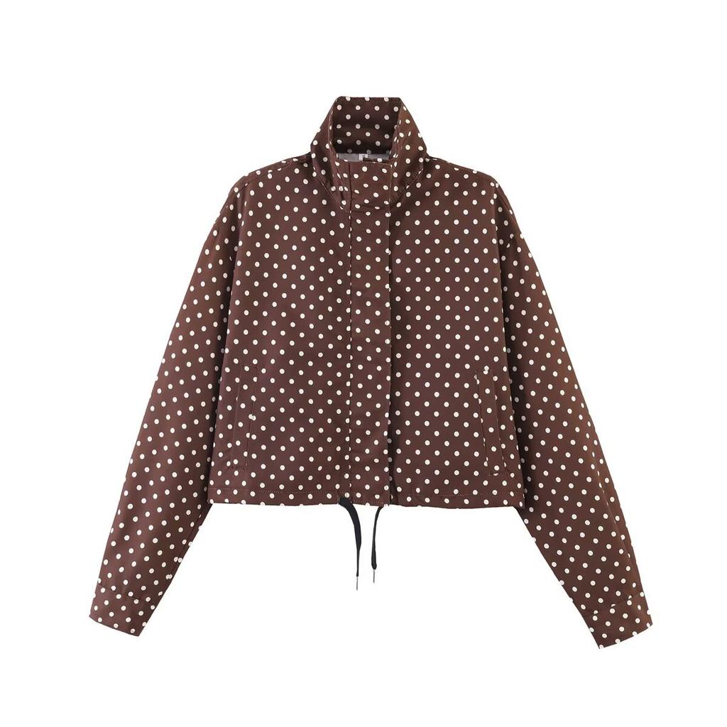 Women’s Polka Dot Long Sleeve Cardigan and Shorts Set 2025 Spring Summer Two-Piece Outfit Casual Slim Fit
