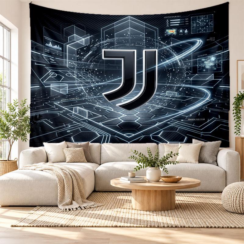 Juventus FC Wall Tapestry, Soft Fabric Wall Hanging, Decorative Backdrop For Bedroom Home Wall Art