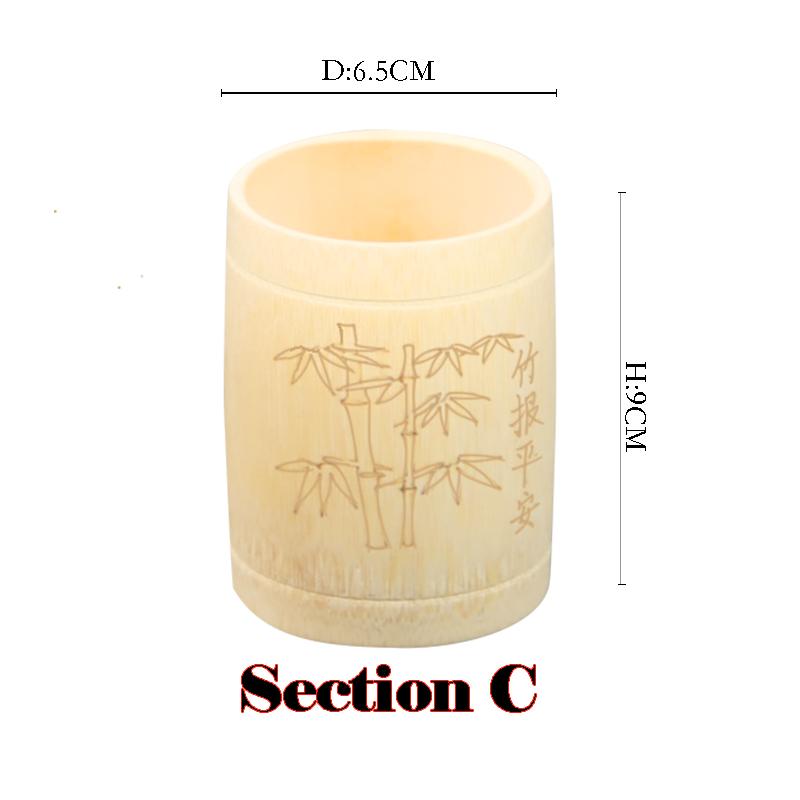 1 шт. Натуральная чашка из карбонизированного бамбука ручной резьбы для чая, кофе, молока, воды