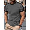Мужская повседневная футболка с короткими рукавами для спорта и фитнеса, цветная базовая рубашка