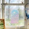 No Glue Window Sticker Rainbow Suncatcher Cling, Colorful Prismatic Flowers Anti-Collision Sticker, Decorative Glass Cling Reusable Static Door Decal