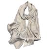 New Imitation Silk Fashionable Elegant High-end Long Silk Scarf Short Beard Shawl Long Scarf Tensile Cotton Gold Silk Scarf