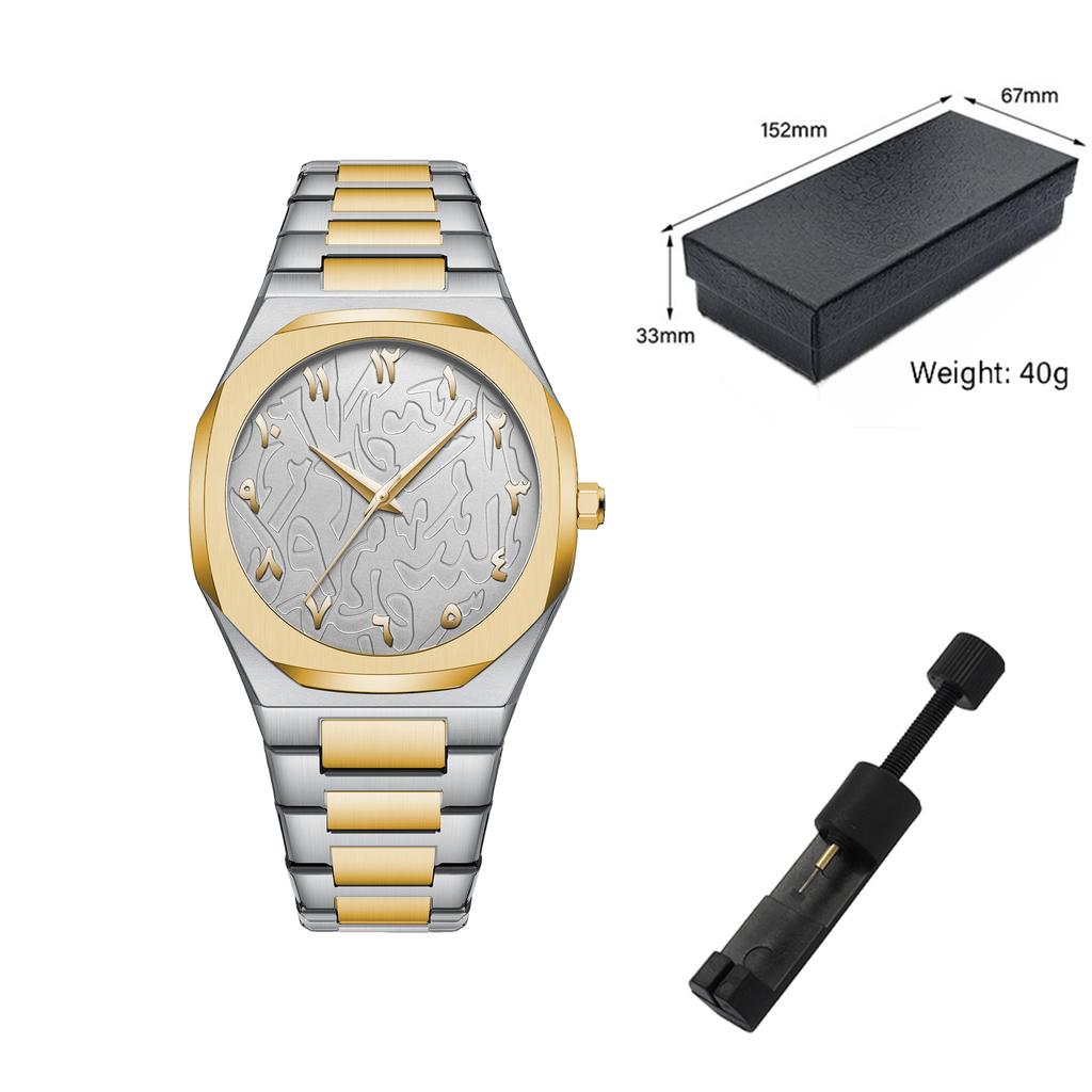 Modern Minimalist Personality Creative All Black Men Watch Arabic Digital Sports Leisure Alloy Men's Watch Unique Design Watch