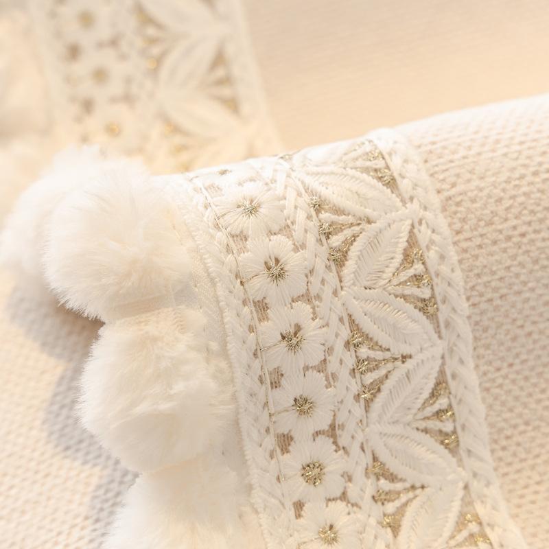 Chenier Sofa Cushion, All-Season Non-Slip Seat Cushion Ins Cream Wind Straight Row Three-Person Leather Sofa Cover Towel