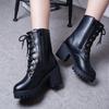 Высококачественные женские ботинки из спилковой кожи Dr Boots Shoes High Top Motorcycle Shoes Autumn Winter Woman Snow Boots 2019