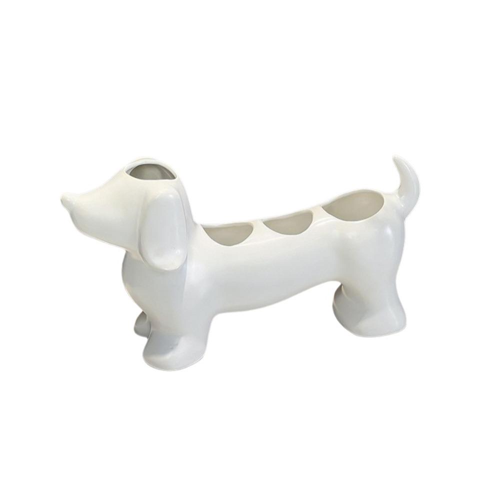 Space Saving Dachshund Toothbrush Holder Ceramic Toothbrush Storage Rack  for Bathroom