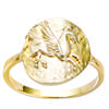 Gold Plated Ring 'Ancient Greece' Golden - 15 Mm (Pegasus)