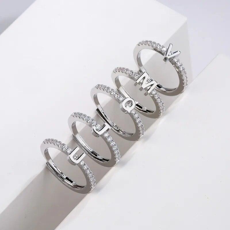 For Women Fashion Inlaid Zircon Adjustable Finger Rings Jewelry Gifts Wholesale