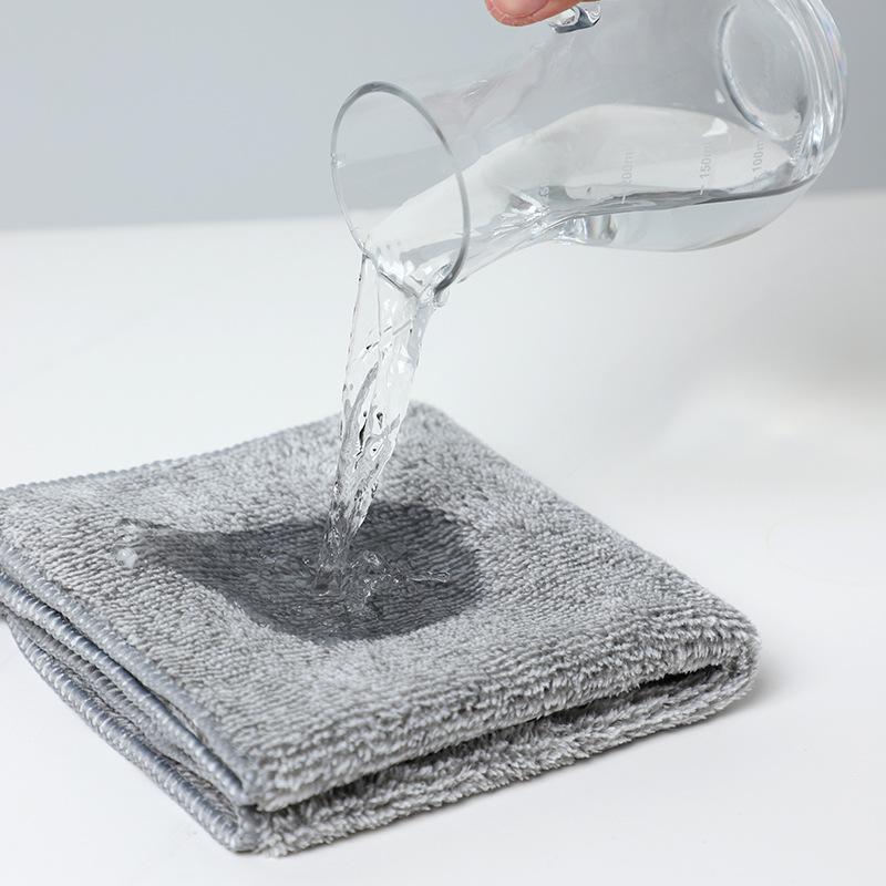 2378 Bamboo Charcoal Fiber Thickened Absorbent Dish Cloth Oil-free Kitchen Cleaning Bamboo Fiber Oil-removing Dishwashing Towel