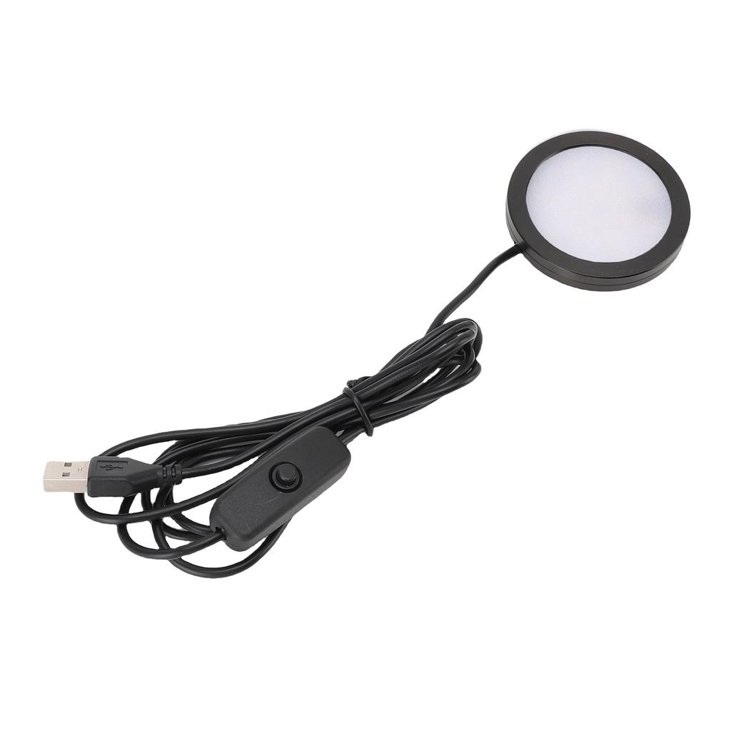 LED Round Light Ultra Thin Aluminum Casing Under Counter Lighting with 1.5m Cable for Ceiling Bedroom Kitchen USB Plug