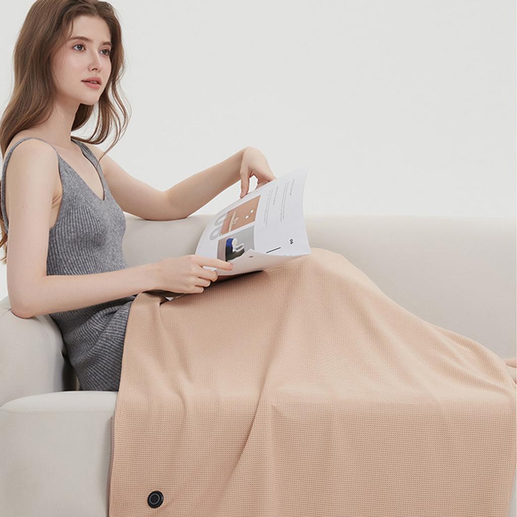 Wearable Electric Heated Blanket with 3 Heating Levels USB Heating Blanket Soft Zipper Heated Blanket Shawl Winter Warmer Scarf