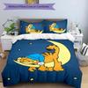 3pcs Cute Garfield pattern bedding set duvet cover set includes duvet cover &pillowcases, perfect all season bedroom decoration & gift