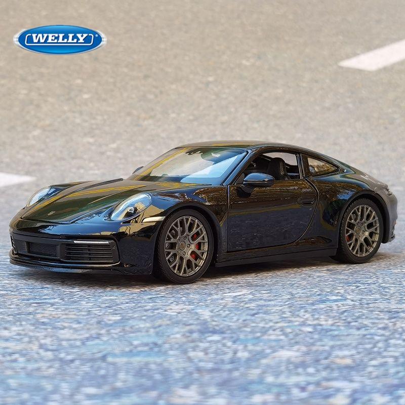AABH1 Welly 1:24 Porsche 911 Carrera 4S Alloy Sports Car Model Diecast Metal Toy Vehicles Car Model High Simulation Childrens Toy Gift
