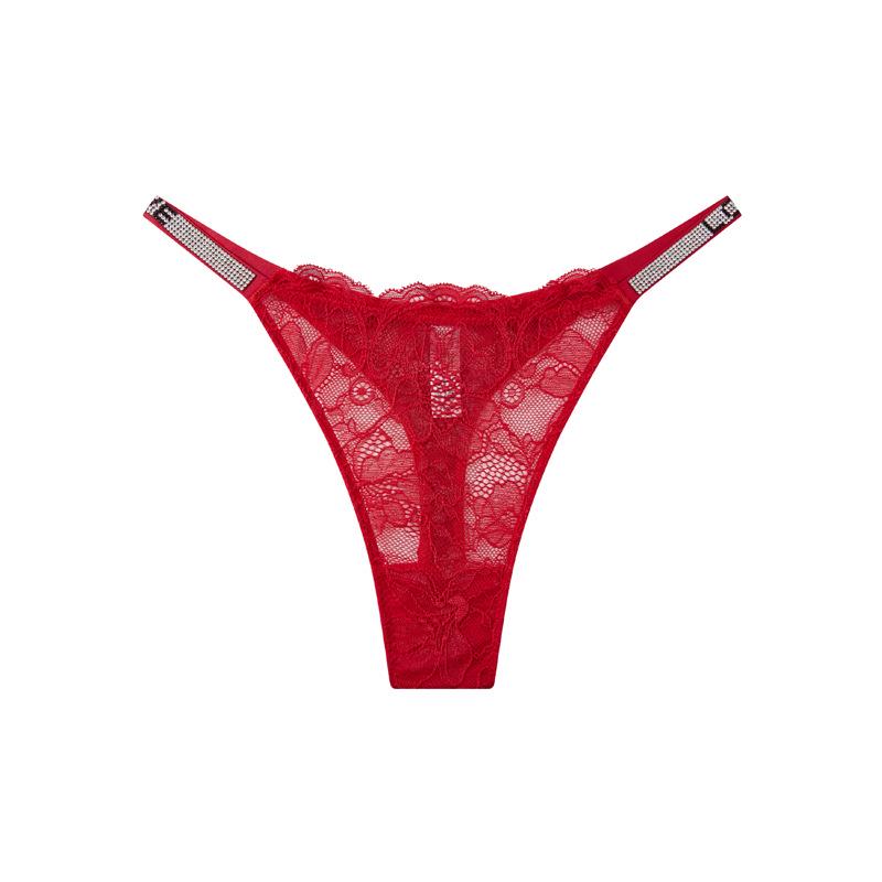 Сексуальные кружевные стринги со стразами: Бесшовные, на тонких бретельках, Прозрачные трусики