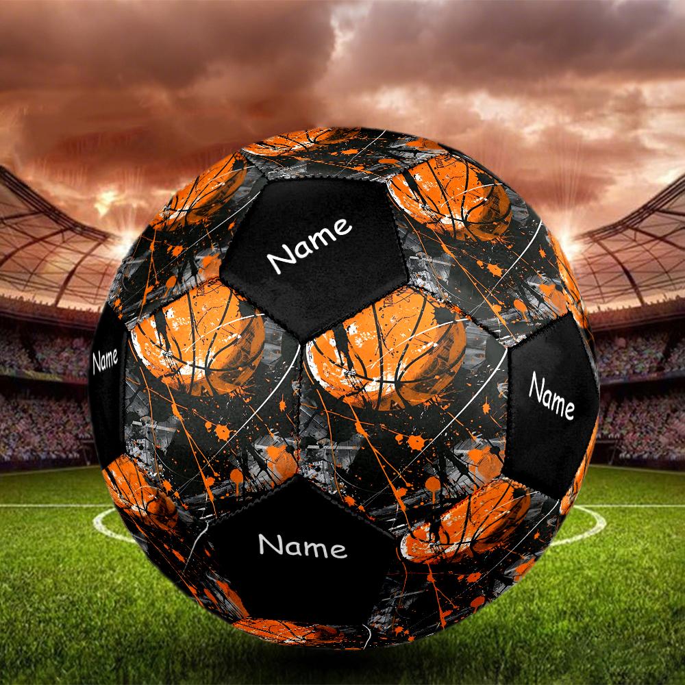 Custom Name basketball Theme Size 5 Soccer Ball, Suitable for Both Indoor and Outdoor Matches, a Gift Suitable for Everyone.