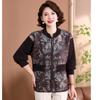 Новая одежда для женщин среднего и пожилого возраста с одеждой с принтом, куртка большого размера, осенне-зимняя вязаная куртка для матери среднего возраста