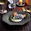 Ceramic Dinner Plate Restaurant Irregular Texture Flat Plate Steak Plate Pasta Plates Dessert Plates Snack Plates Home Tableware