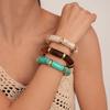 Curved Design Bamboo Pipe Bracelet Multicolour Charm Bracelet New Stone Grain Bracelet  Women
