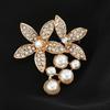 Brooch High-End Niche Silk Scarf Buckle Alloy Diamond Coat Pearl Corsage Pin Accessories